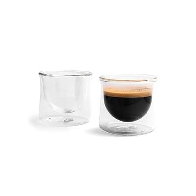 FLUR Espresso Glasses (Set of 2) – Perfect for Espresso, Macchiatos & Small Espresso Drinks – Double-Walled Borosilicate Glass – Handmade, Lightweight & Durable – 3oz (Clear)