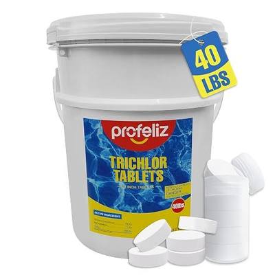 PROFELIZ Chlorine Tablets 3 Inch for Swimming Pools, Kills Bacteria and Stops Algae, Slow Dissolving,Exclusive Protective Packaging,Pool Chlorine Tablets,40lbs