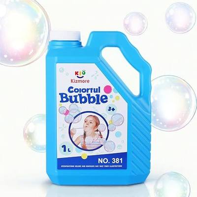 Kizmore Colorful Bubble Solution Refill - 33.8 OZ| No-Toxic Pre-Mix Bubble Refill Solution| No Mixing or Measuring Required| Bubbles for Kids| Bubbles Bulk| Bubbles for Bubble Machine, Blue