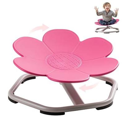 ROBUD Kids Sensory Swivel Chair, Kids Swivel Chair with Non-Slip Design, Training Body Coordination, Flower Shape Wobble Chair, No Assembly, Pink