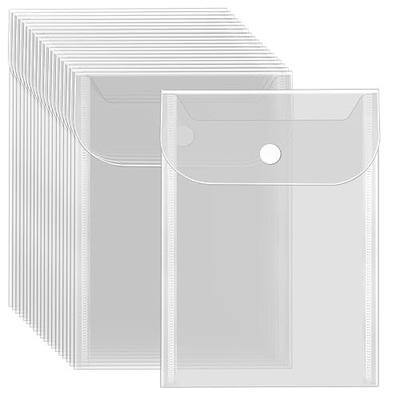 Vmiapxo 20 Pack Small Clear Plastic Envelops with Snap Closure, 5 x 7 Inch | Reusable, Waterproof, Vertical Stamp and Die Storage Pockets, Sticker Organizer Pouch, Receipts Holder, Photo Storage Folder