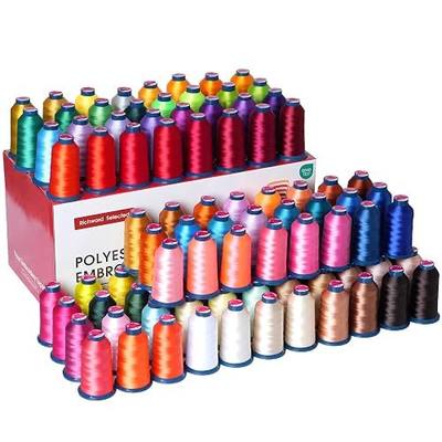 Poolin Embroidery Machine Thread Richword Selected 100 Colors 40WT (108D/2) Polyester Thread Kit Each Cone 4000M (4374Y)