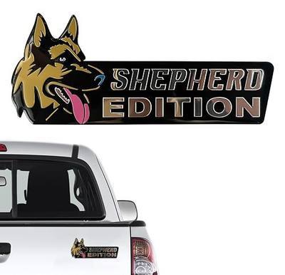 Dog Edition 3D Car Badge, Laser Cutting Metal Emblem, Cute Dogs Decals (Shepherd)