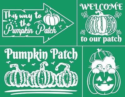 DGAGA Pumpkin Patch Silk Screen Stencils Reusable Self Adhesive Chalk Mesh Stencils Autumn Silkscreen Transfers for Painting on Wood,Craft,DIY Farm Sign Screenprinting Starter Kit for Chalk Paste