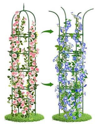 Trellis for Climbing Plants Outdoor, 6FT Garden Obelisk Rustproof PE Coated Metal Potted Plant Climbing Support, Thickened Tube Plant Tower Trellis for Clematis Vine Support Indoor (1 Pack)