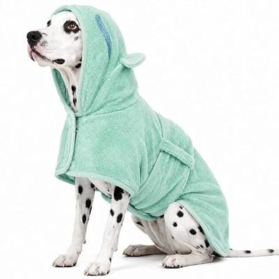 Dog Bathrobe, Fast Drying Coat,Super Absorbent Bath Towel Green XS | Microfibre/Magic Sticker/ Belly Strap/ Dog Robes After Bath/ Dog Bath Robe for Puppy Small Medium Large Dog Cat Costumes