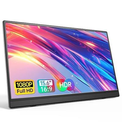 Anyuse Portable Monitor for Laptop 15.6 Inch 1080P USBC-C HDMI Ultra-Slim Travel Monitor with Kickstand, Second External Monitor for Laptop,PC,Mac Phone,PS,Xbox,Swich, black, PM-156P1