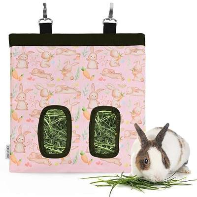 Rabbit Hay Feeder Bag, Guinea Pig Hay Feeder,Bunny Hay Bag, 600D Oxford Cloth Fabric Pet Hay Hanging Feeder Storage for Rabbit, Small Animal.