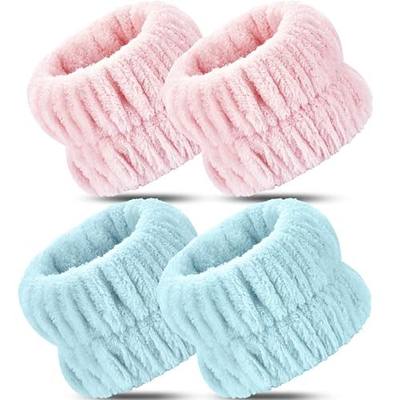 Darfukei Wrist Bands for Washing Face, 4pcs Spa Face Washing Wristbands, Microfiber Arm Wrist Towels, Absorbent Wash Wristbands for Woman Men, Prevent Water from Spilling Down Your Arms