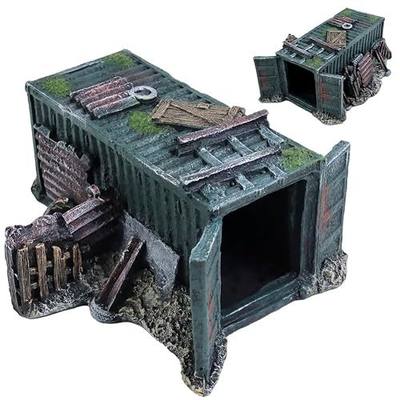 Fish Tank Decorations Container Aquarium Decor Sunken Ruins Betta Fish Tank Accessories witth Big Hole for Fish Sleep Rest Hide and Play