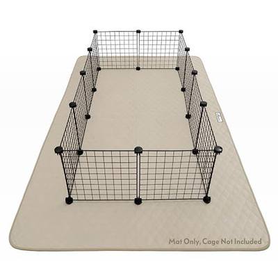 Paw Inspired 80x50 Inch Playpen Mat, Fleece Cage Liner, Beige | Super Absorbent, Waterproof Non-Slip Bottom, Play Pen Pad for Dogs, Rabbits, Guinea Pigs, Hamsters, Small Animals, Pets