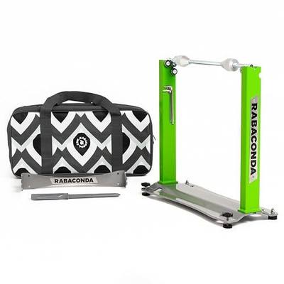 Rabaconda Motorcycle Wheel Balancer Stand - Portable, Durable, and Easy-to-Use for Perfect Tire Balance, Includes Wall Mount Brackets for Bench or Wall Use