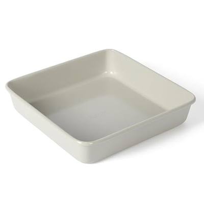 Martha Stewart Gallen 9 Inch Square Nonstick Carbon Steel Cake Pan – Cool Grey, Durable Bakeware for Even Baking and Easy Release