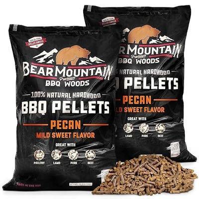 Bear Mountain Pecan Wood Pellets for Smoker and Grill, 20lb Bag, 2-Pack | Works in All Pellet Grills, Pure 100% Hardwood - No Fillers or Oils - Delivers Low Ash & Rich, Authentic Smoke Flavor