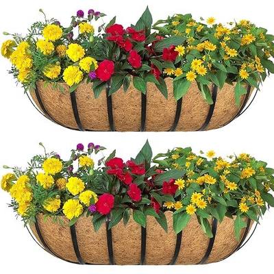 2pack 16-inch Window Sill Window Railing Planters with Cocoa Liner for Outdoor Balconies, Porches, Fences, Patio Railings