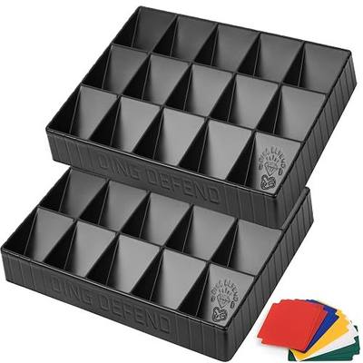 Storage Standard 2 Pack Card Sorting Tray - Stackable Trading Cards Organizer, 15-Compartment Playing Organizing Tool - Sorter for Raw, Sleeved and Toploaders, Includes Label Dividers