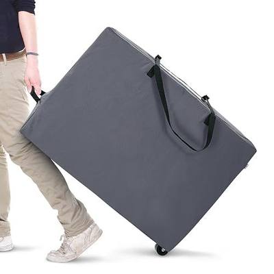 Cuddly Nest Folding Mattress Storage Bag with Wheels & Handles - 900D Heavy Duty Storage Container Fits for 6" Queen Tri-Fold Mattress,Grey
