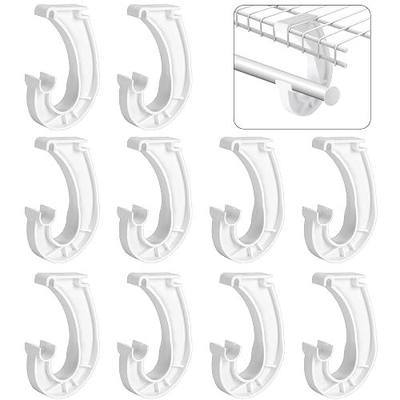 moonoom 10Pcs Hanging Closet Rod Support,3/4 Closet Shelf Rod Holder,Sturdy J-Shaped Closet Brackets for Hanging Clothes,Cabinets Storage and Curtain
