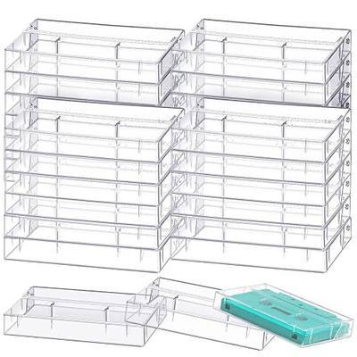 Wenqik 30 Pcs Audio Cassette Storage Cases Plastic Cassette Tape Cases Blank Voice Recording Cassette Tape Holder Clear Music Casette Box Organizer Audio Cassette Storage Products for Art Collection