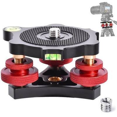 Tripod Leveling Base,Camera Head Leveler,for Seestar S50 Seestar30 | 3/8”Thread,+/-5°,Precise Angle Adjustment,Aircraft-grade Aluminum alloy 3axis Tri Wheel Head,for Macro Panoramic Head,LP64