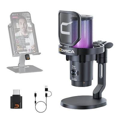 COMICA EJoy Uni Pro Wireless USB Microphone for PC Gaming, Streaming, Podcast, YouTube, with Noise Cancellation, Mute, Gain, Monitoring - Condenser Mic for PS5, PS4, Mac, Computer (Desktop Mic)