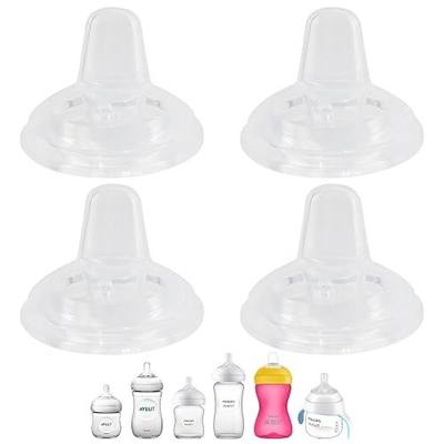 Sippy Cup Nipples for Philips Avent Natural Baby Bottles, My Grippy Spout Sippy Cup and Natural Trainer Sippy Cup, Soft 100% Silicone Sippy Spout Nipples, 6m+, 4 Count