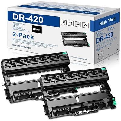 DR420 Drum Unit (Not Toner) Replacement for Brother DR 420 High Yield Drum Unit for HL-2270DW HL-2280DW HL-2230 HL-2240 MFC-7360N MFC-7860DW DCP-7065DN Intellifax 2840 2940 Printer (Black,2-Pack)