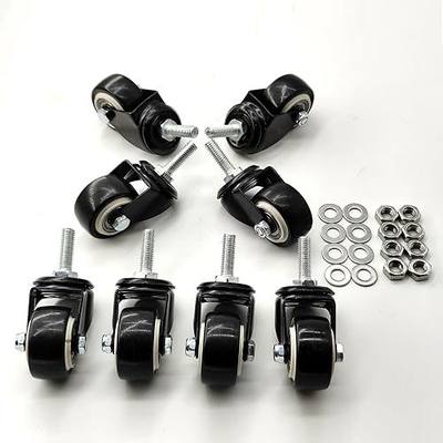 Heavy Duty Swivel Caster with 1.5in Threaded Bar, M8x25 Nut Spacer, for Shopping Carts, Workbenches and Furniture (8)