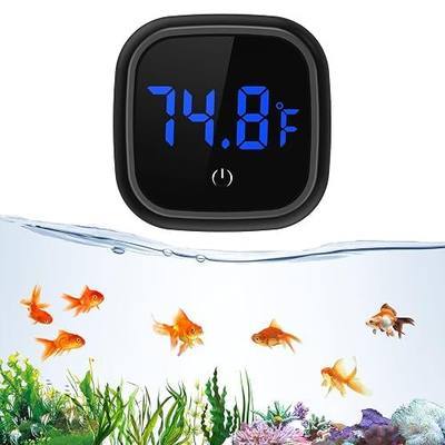 LOFICOPER Digital Aquarium Thermometer, LED Touch Screen, Battery Included | Stick-on, 24 Months Battery Life, ±1℉ Accuracy, 32℉-140°F Wide Range, for Fish, Axolotl, Turtle, Reptiles
