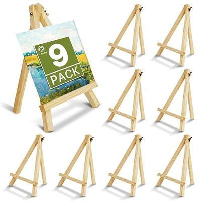 Conda 9 Pack 9 Inch Mini Wooden Display Easels, A-Shaped Mini Easel Stand for Small Painting, Painting Party Easel for DIY Crafts, Photos, Gift, Decoration