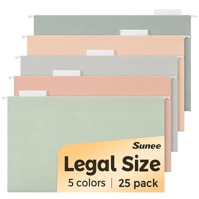 SUNEE Hanging File Folders Legal Size, 25 Pack File Folders 1/5-Cut Tabs, Morandi Colors, Stay Organized for Your Home and Office Bulk File and Documents