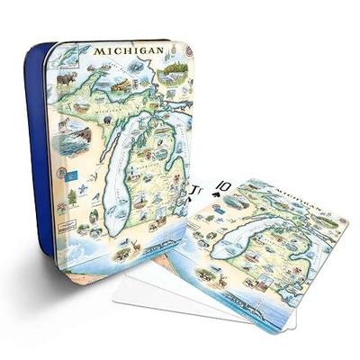 Xplorer Maps Michigan State Map Standard 52-Deck Playing Cards - Official Vegas Poker Size
