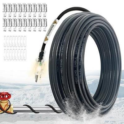 Electric Heat Cable for Roofs and Gutters with Clips and Spacers, 80Ft. 120V Self Regulating Gutter Heat Tape for Ice Dam & Pipe Freeze Prevention with 10ft Power Cold-Lighted Plug