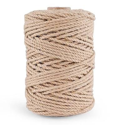 Natural Jute Twine 656ft 4mm,3Ply Twisted Thick Twine Rope Strong Jute String Roll for Crafts Gift Wrapping Gardening Home Decor Bundling Cat Scratching Post