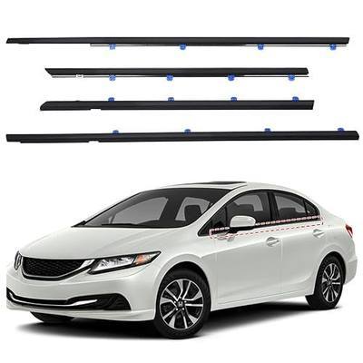 ItranMc Window Weatherstrip Trim for 2012-2015 Honda Civic 4-Door Sedan | 4 PCS Black Rubber Molding Seal Belt, Replaces 72450-TR0-A01 72410-TR0-A01 72950-TR0-A01 72910-TR0-A01