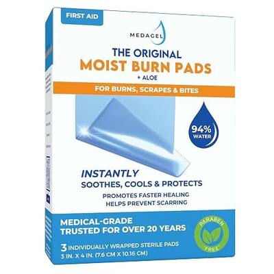 Medagel The Original Moist Burn Pad - Hydrogel Healing Pads, Soothing & Moist Skin Care Patch for Burns & Wounds, 3” x 4” Dressing