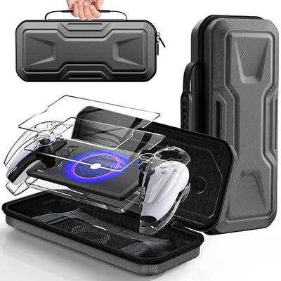 FYOUNG 3 in 1 Accessories Case Bundle for Playstation Portal | Carrying Case & Hard PC Clear Cover with Screen Protector, Protective Case & Hard Shell Travel Handbag for PS5 Portal(Grey)