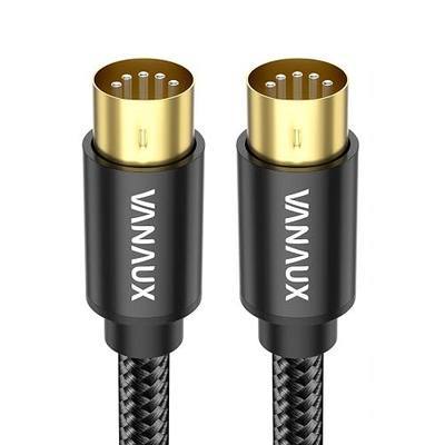 VANAUX MIDI Cable Male to Male 5-Pin MIDI Cable Compatible with MIDI Keyboard, Keyboard Synth, Rack Synth, Sampler, External Sound Card, Sound Source and More-Black (6FEET/1.8M)