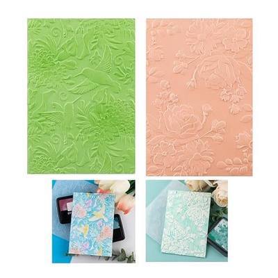 BAOFALI 3D Hummingbird and Flowers Embossing Folders for Card Making,Plastic Texture Fades Embossing Template Paper Card Embossing Stencil for DIY Scrapbooking Photo Album Card Paper Craft Decoration