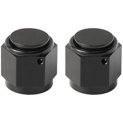 3AN Female Flare Cap Port Plug Block Off Fitting Nut Adapter Aluminum Black 2PCS