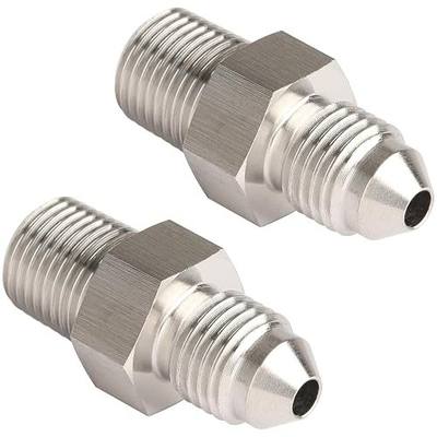 3AN Male Flare to 1/8 NPT Pipe Male Stainless Steel Straight Fitting Adapter Union Connector 2PCS