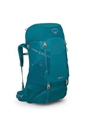 Osprey Ace 38L Kids' Backpacking Backpack, Blue Spikemoss/Deep Peyto