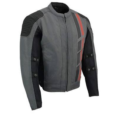 Milwaukee Leather MPM1730 Men's Black Textile Jacket with Reflective Skulls
