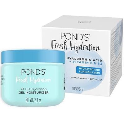 POND’S Fresh Hydration Gel Face Moisturizer, 24HR Hydration with Hyaluronic Acid, Vitamin E & B3 Niacinamide, Alcohol-Free, Oil-Free, Dermatologist Tested, 3.4 oz