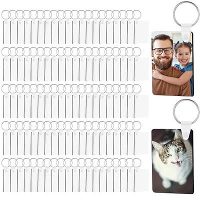 300 Pcs Sublimation Keychain Blanks Bulk Double Side Heat Transfer Sublimation MDF Blank Set with Keychain Rings & Jump Rings,Heat Transfer for DIY Crafts, Rectangle
