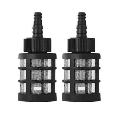 2 Pack Household Hose Filters, Fit 3/8" to 1/2" ID. Hoses | 60 Mesh Stainless Steel Inlet Strainer (1.77Inch / 45mm OD.) with Check Valve for Sprayers, Car Washers, Oil Pumps
