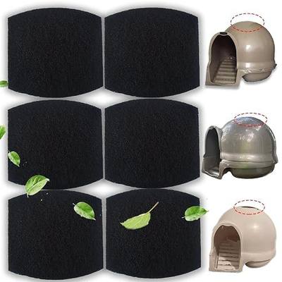 PurifyLogix 6PCS Carbon Filters for Petmate Booda Clean Step Cat Litter Box | Thickened and Durable Activated Charcoal Filters, Absorb Odors/ Control Damp from Pets /Keep Home Fresh