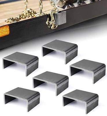 Heavy Duty Steel Weld On Stake Pockets for Trailer & Truck | Trailer Stake Pockets Fit Standard 2x4 Stakes | 6 Pack