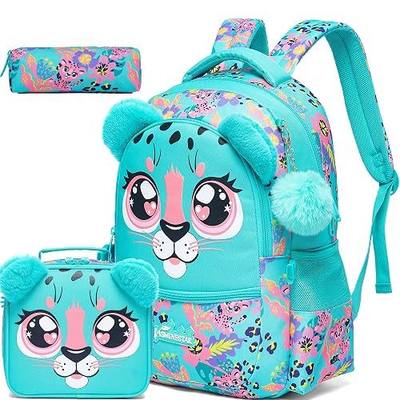 Kids Backpacks for Girls School Bag Cute Girls Backpacks Ages 8-10 with Lunch Box Pencil Case Bookbag Set Travel Backpack for Preschool Kindergarten Elementary Students