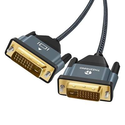 DVI to DVI Cable 3.3FT, Gold-Plated & Braided Male DVI-D 24+1 to DVI Cable Support High Resolution 2560x1600 1080P for Gaming, DVD, Laptop, PC, Display